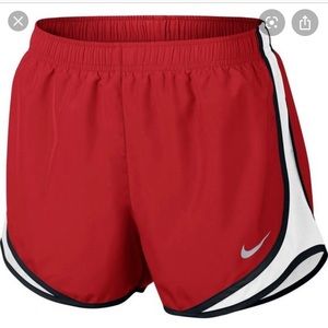 Red nike shorts